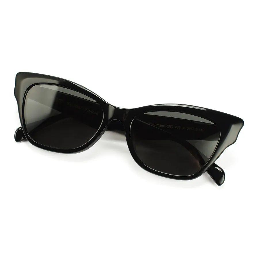 QINGZHIZUO Пластиковая оправа Кошачий глаз Солнцезащитные очки Женские Черный Чайный коричневый Зеленый