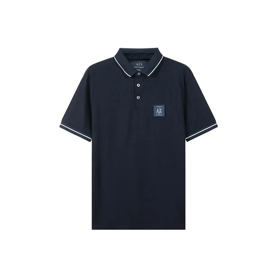 ARMANI EXCHANGE SS23 Polo Shirt Men's Marine Blue