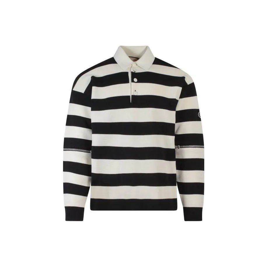 GUCCI Logo Patch Striped Polo Shirt