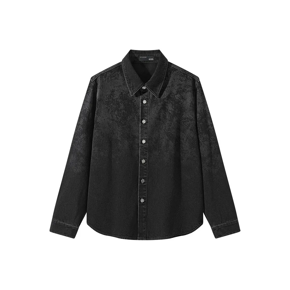 GXG Куртка Длинный Рукав Рубашка Мужская Черная Серый