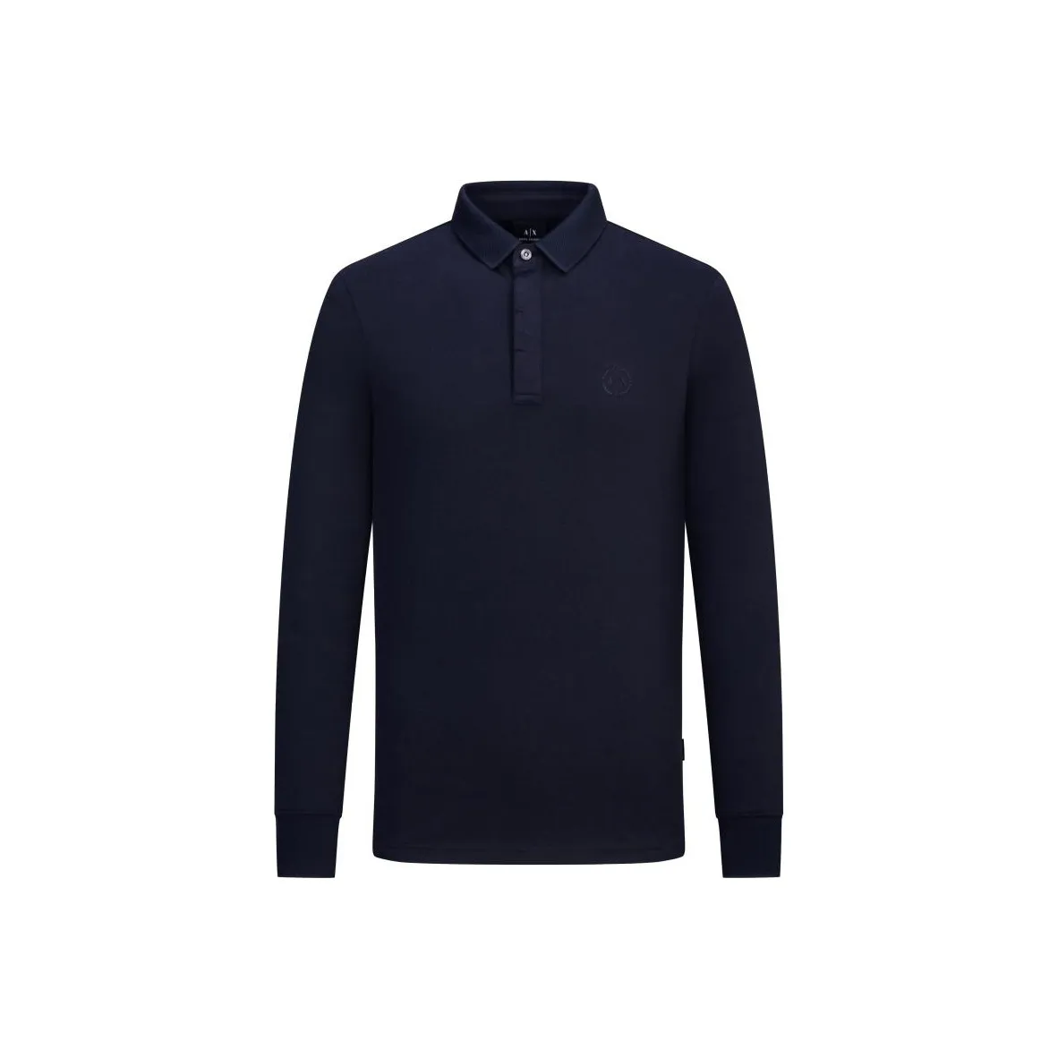 ARMANI EXCHANGE Logo Embroidered Long Sleeved Polo Shirt