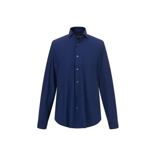 Corneliani Темно-синие Мужские Рубашки