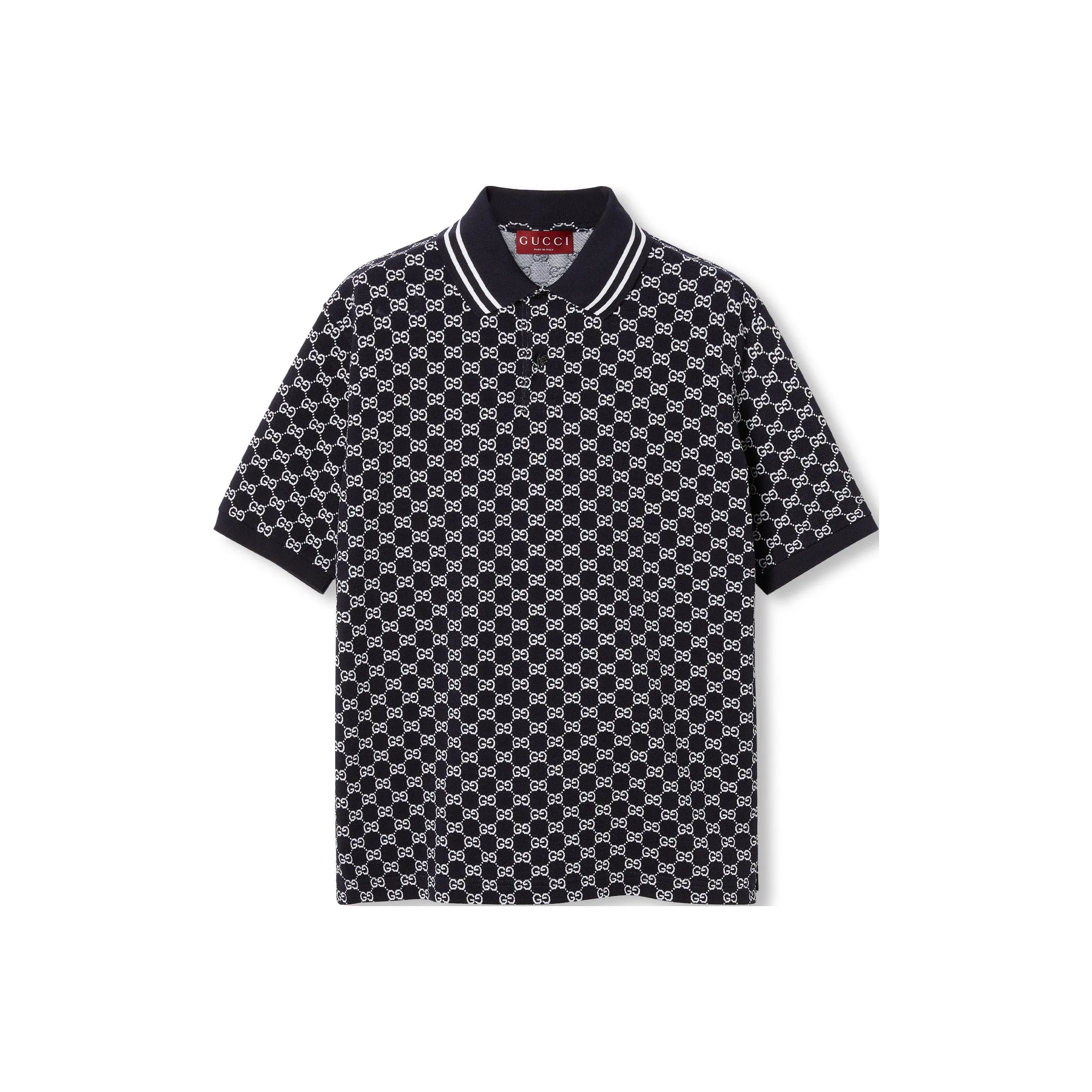 GUCCI All Over Monogrammed Collared Polo Shirt