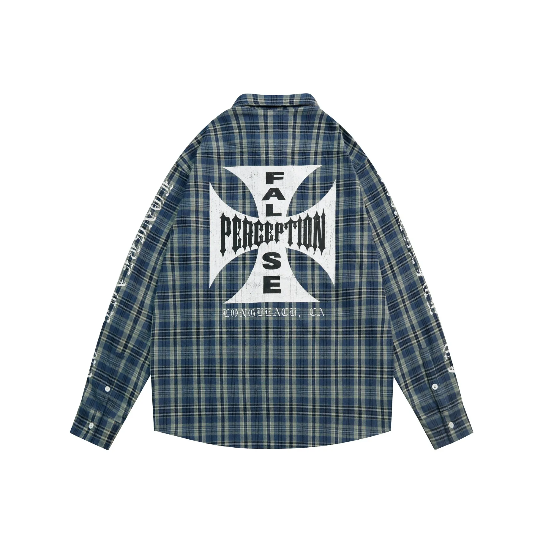 False Perception Shirt Unisex Washed Blue