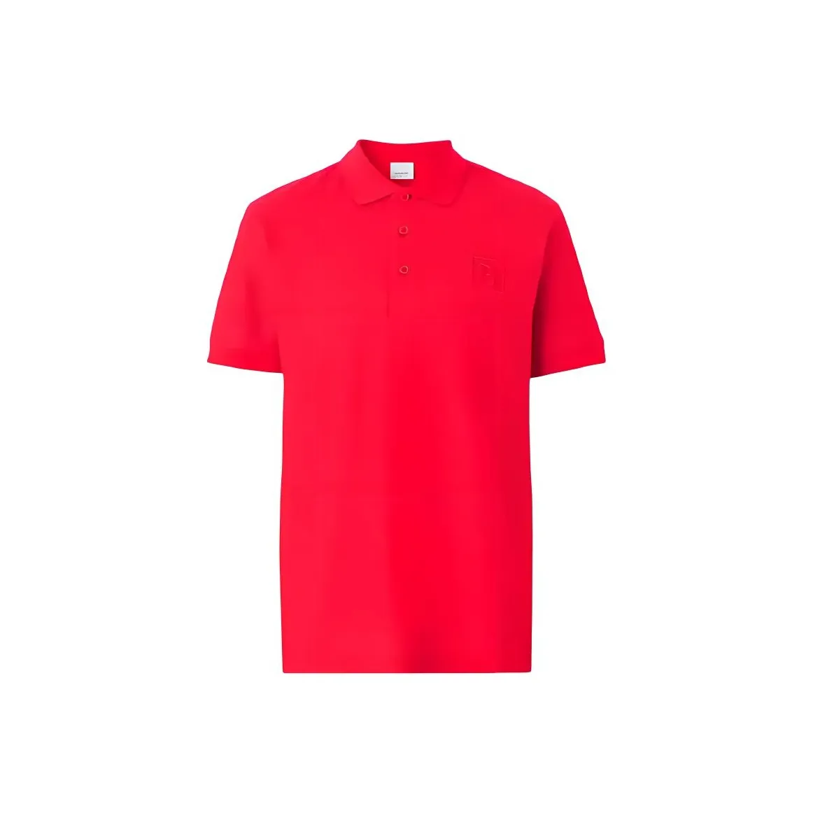 Burberry SS23 Men Solid Logo Printed Short Sleeve Polo Shirt Red