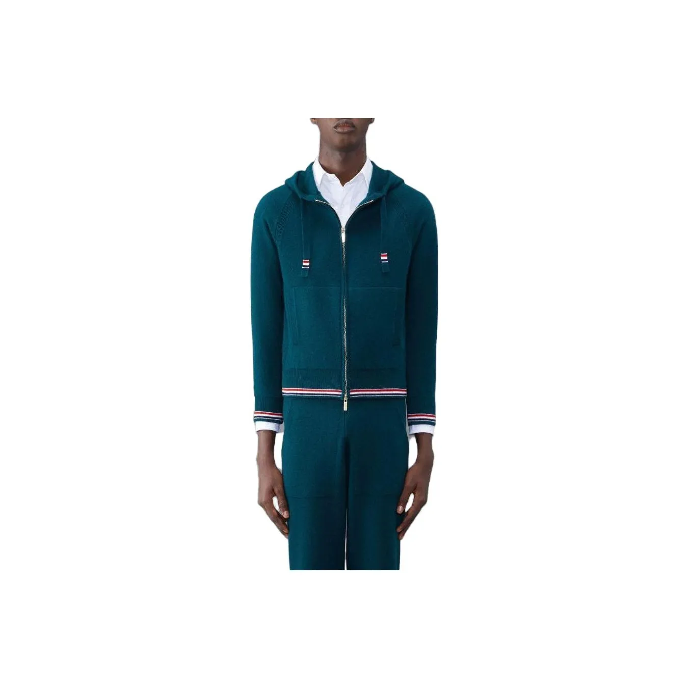 THOM BROWNE Cashmere Knitted Zip up Hoodie