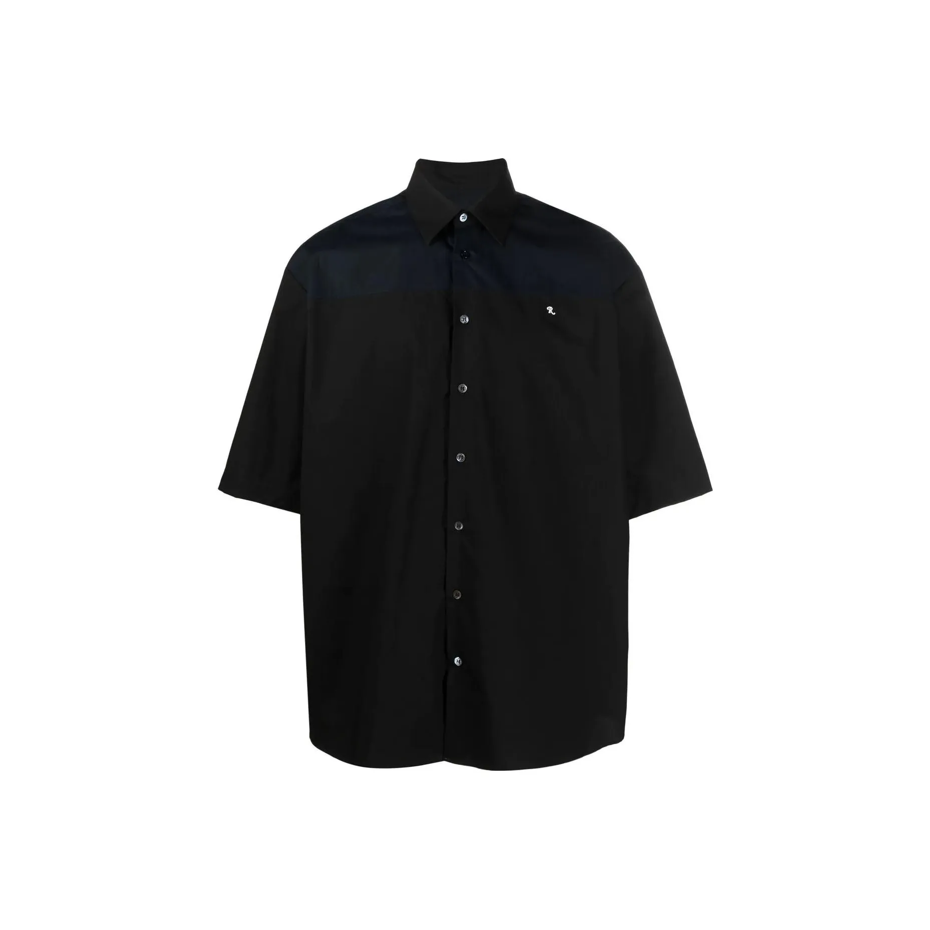 RAF SIMONS Ghost Slogan Print Bowling Shirt