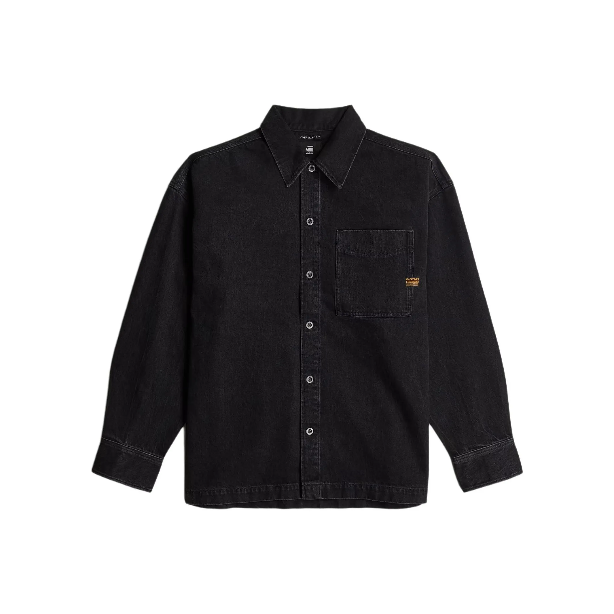 STAR RAW Рубашка Мужская Темно-Черная