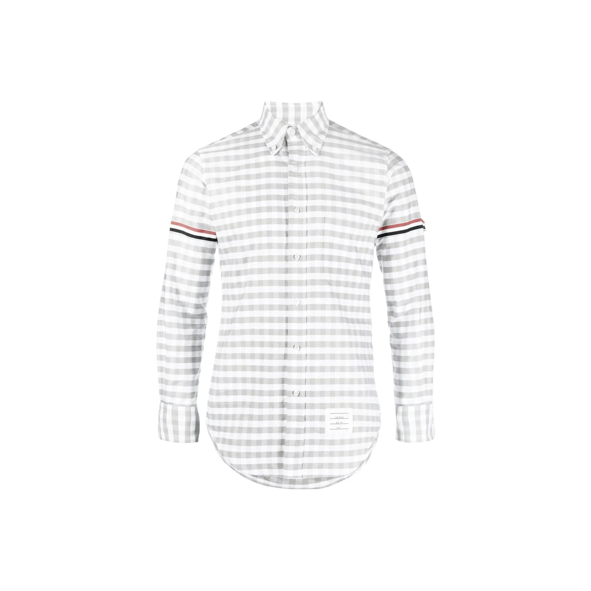 THOM BROWNE RWB Striped Gingham Buttoned Shirt