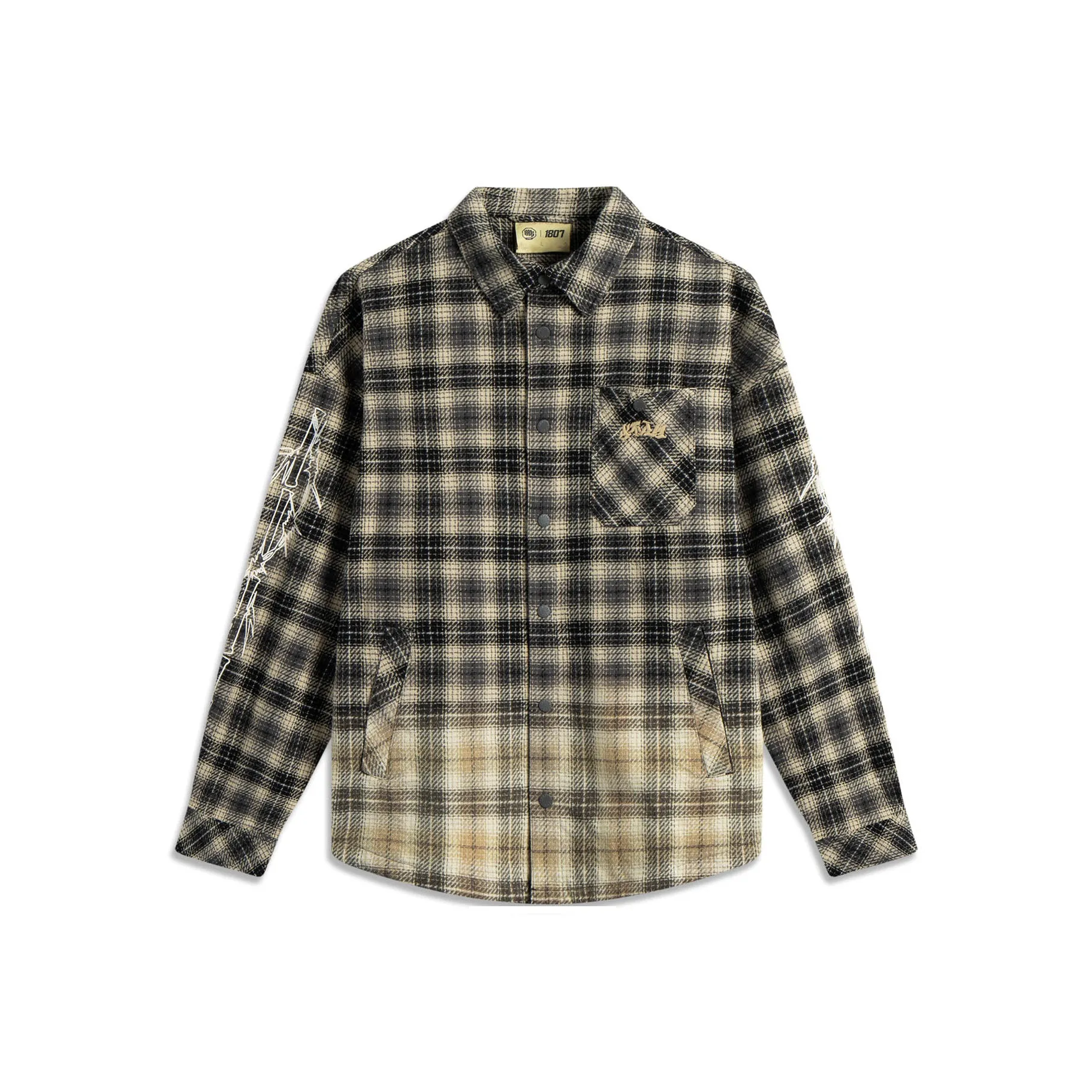 LiNing Basketball Collection Rebel Collection Shirt Men's Coal Smoke Gray Plaid