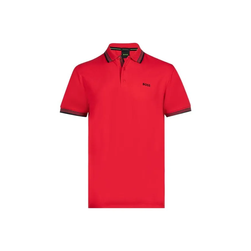 HUGO BOSS Men's Paddy Pique Polo Shirt Red