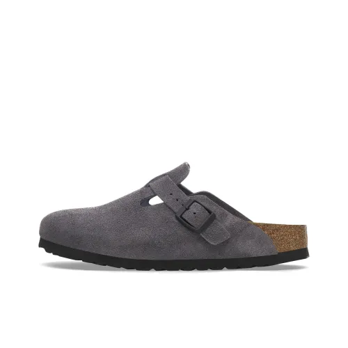 Birkenstock Бостон Домашние тапочки Бархат Серый Унисекс
