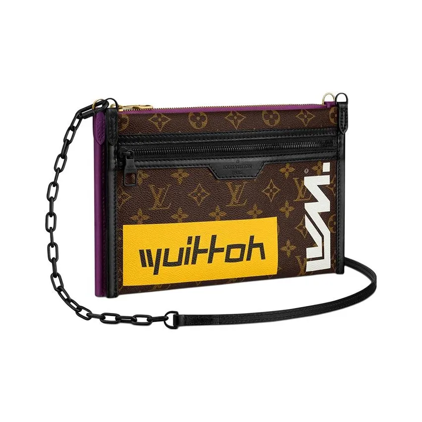 LOUIS VUITTON Canvas Messenger Bag, Clutch, Crossbody Bag, Shoulder Bag Men's Purple