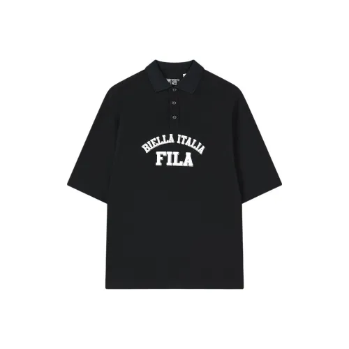 FILA Valentine's Day Collection Глубокий черный Унисекс Поло