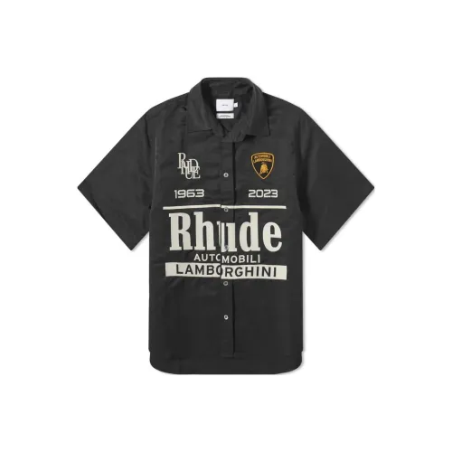 Rhude Черные Мужские Рубашки