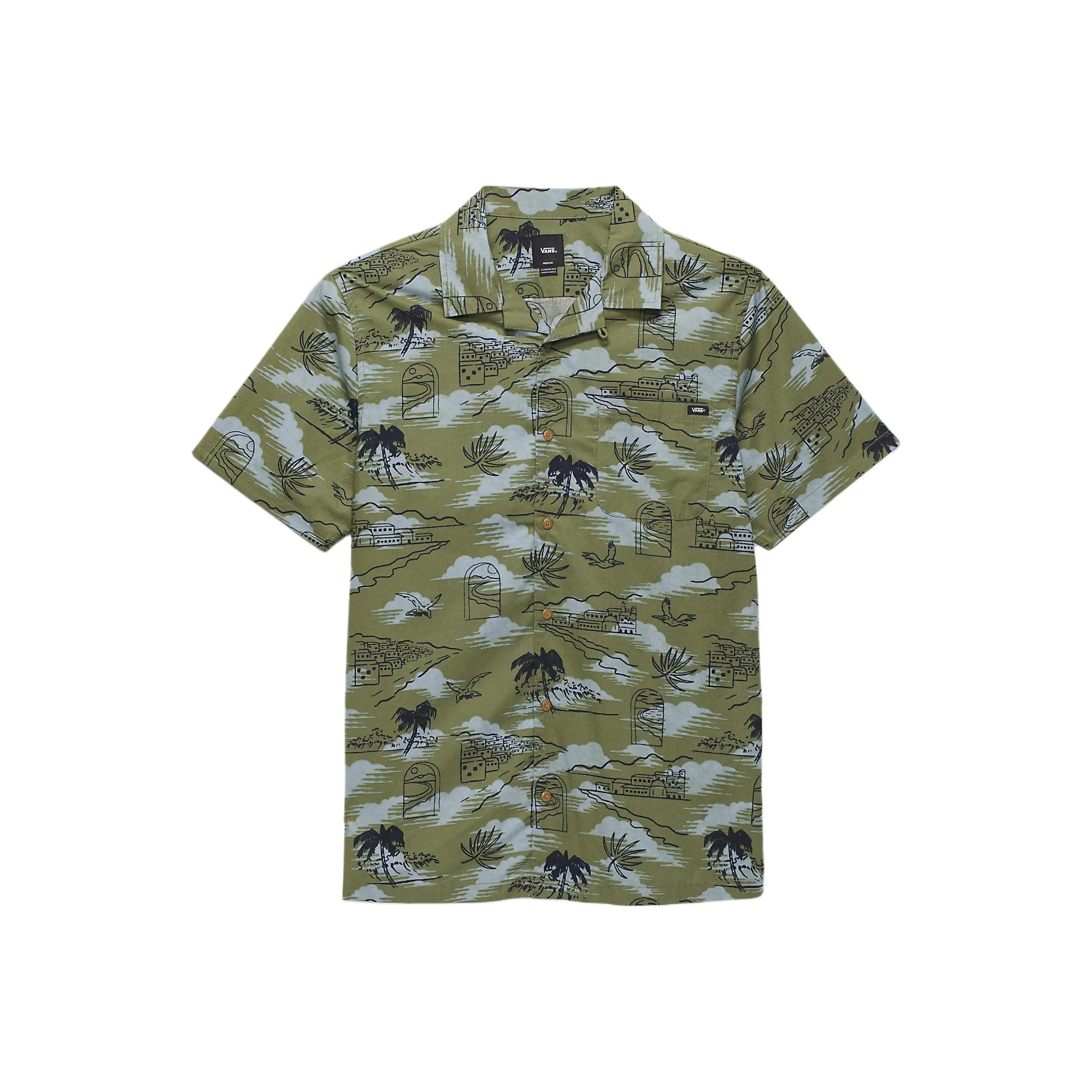 Vans Davista Buttondown Shirt Shirt Men's Olive Green