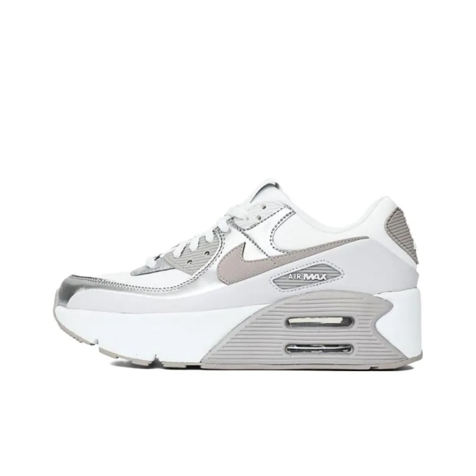 Nike Air Max 90 Устойчивый к истиранию Низкий Топ Casual Женский Белый