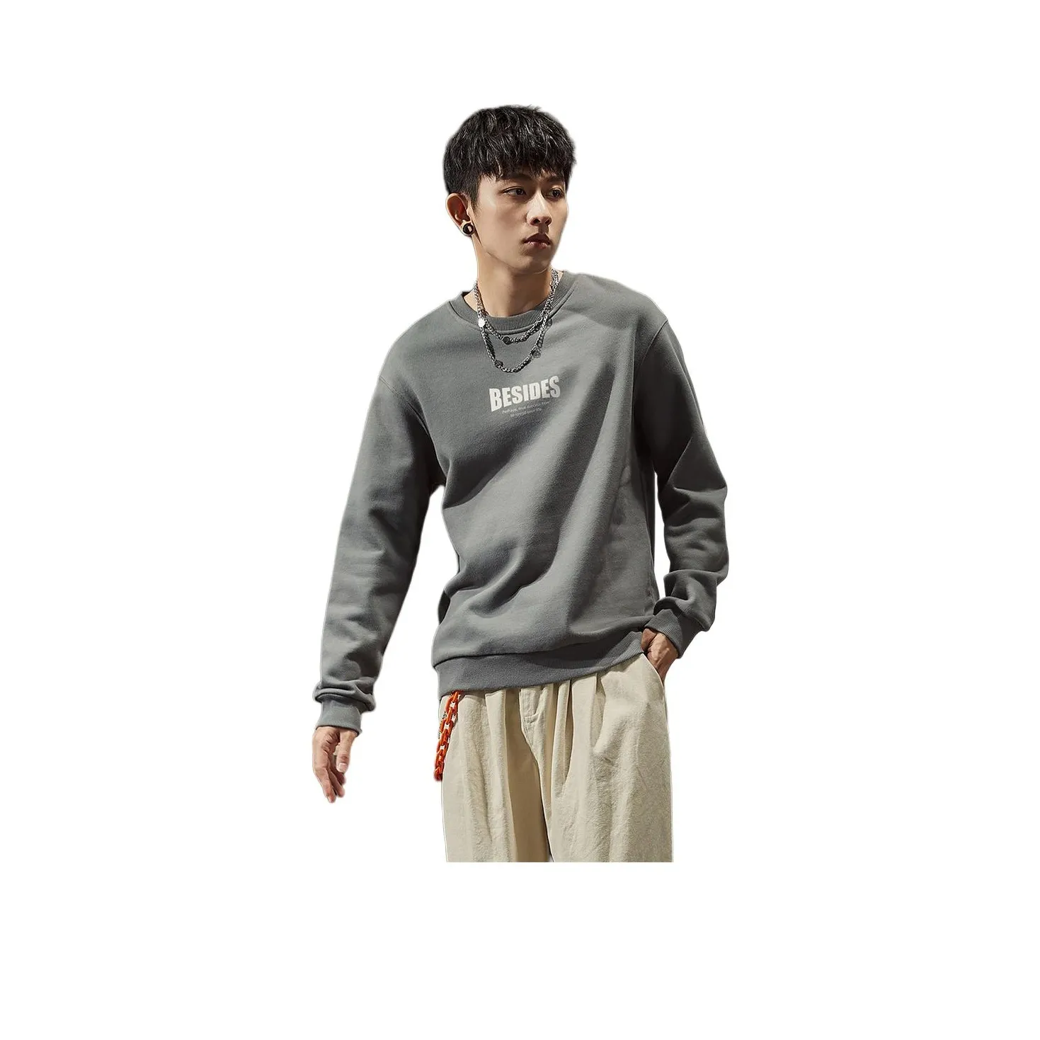 Tonlion Sweatshirt Men's Light Ink Gray