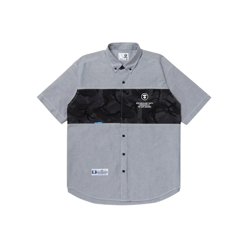 Aape By *A Bathing APE® Logo patch Cotton Shirt