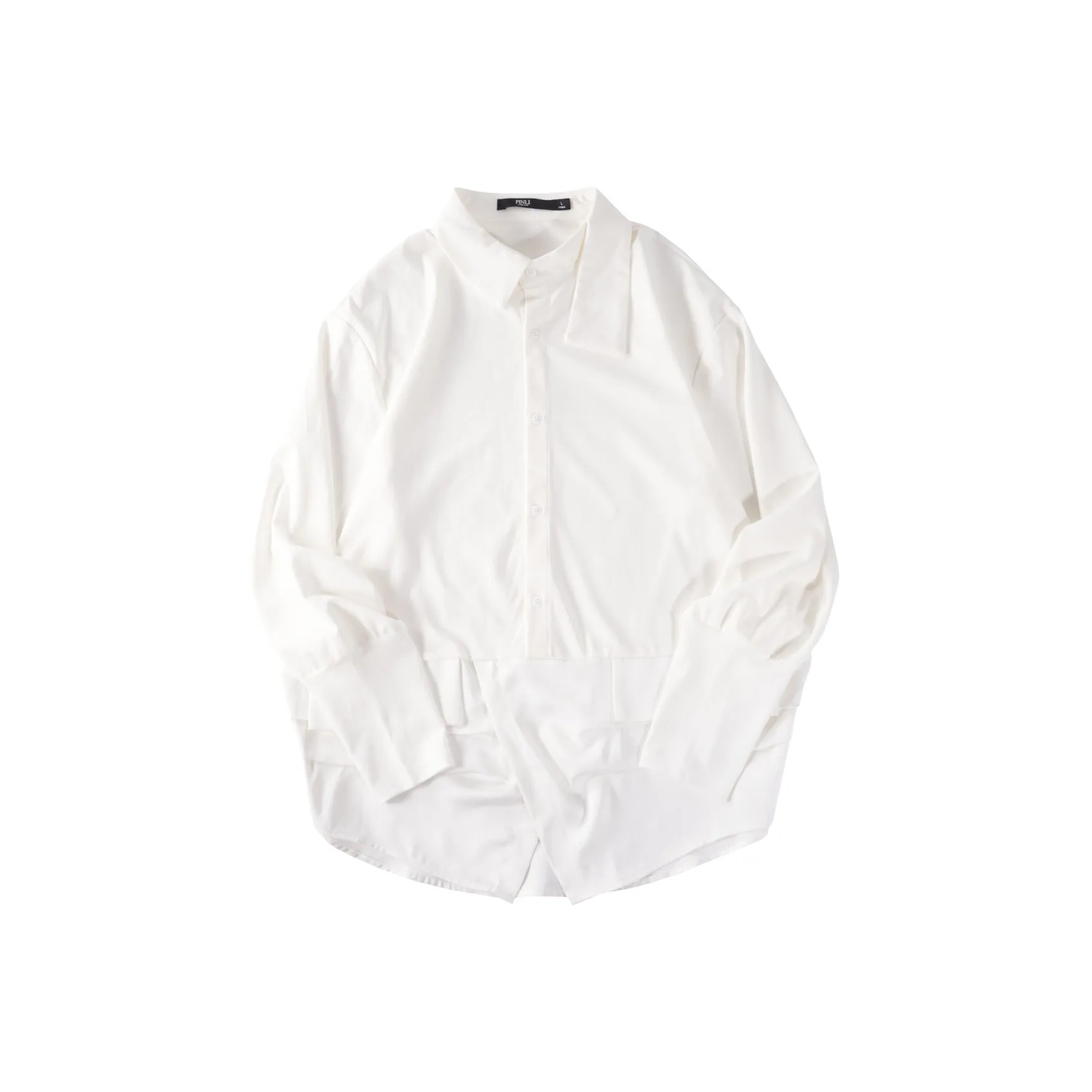 Pin Li Длинный рукав, рубашка, мужская, белая