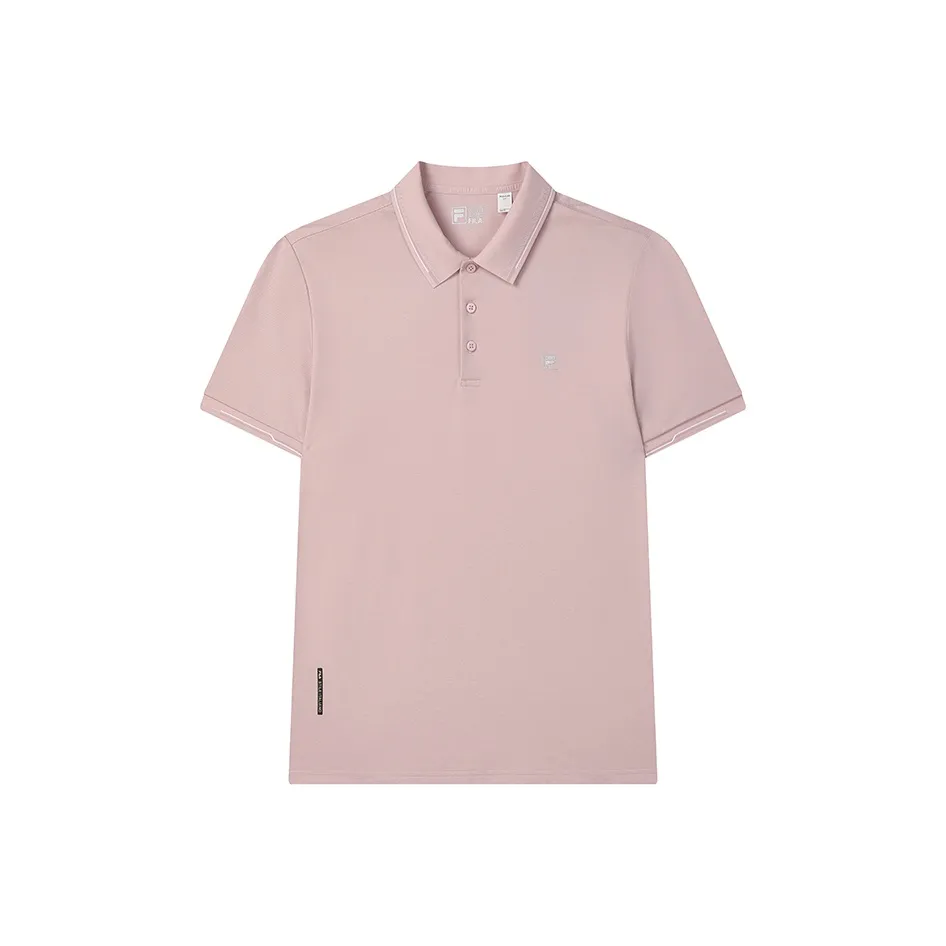 FILA WHITE Polo Shirt Men's Light Gray Pink