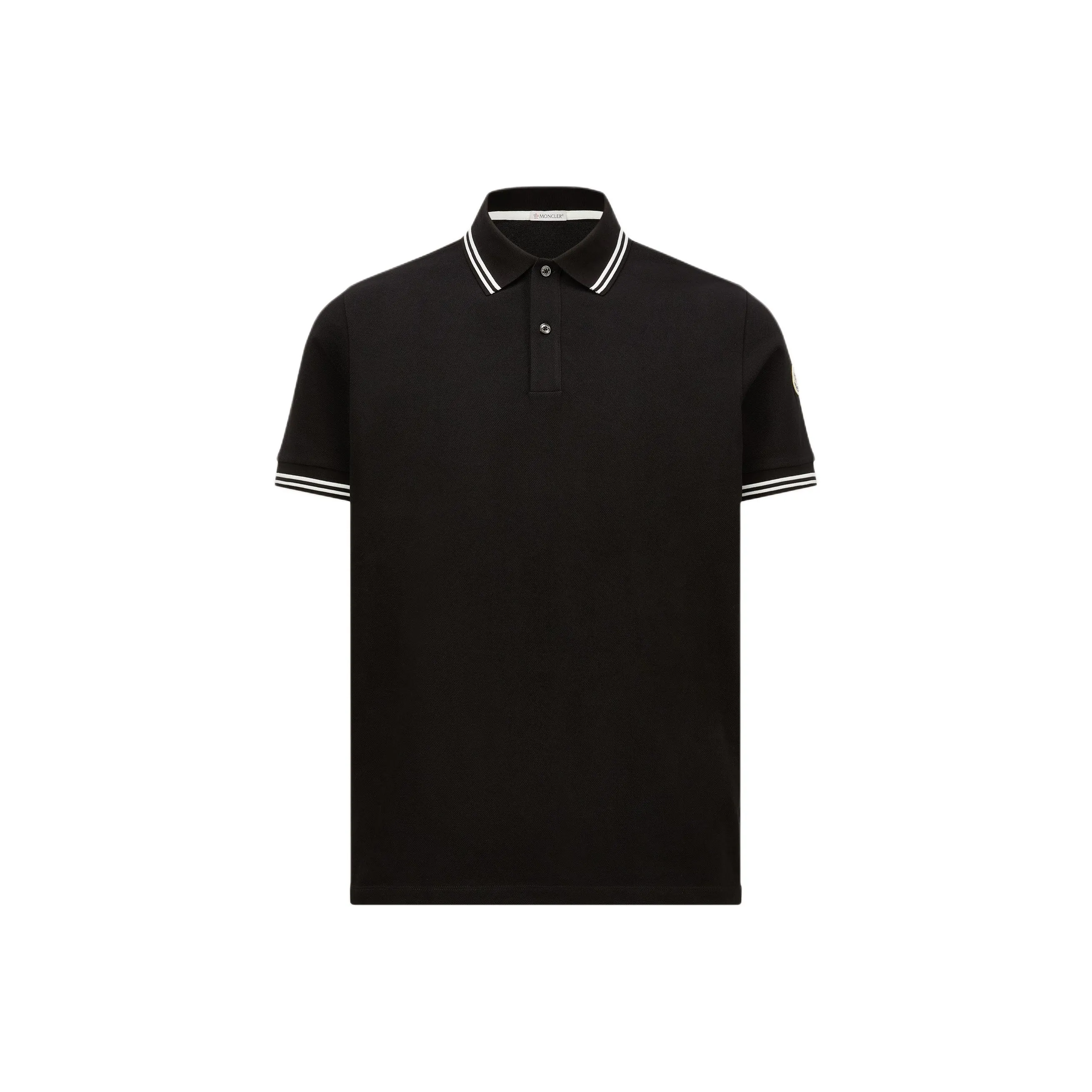 MONCLER SS25 Полосатый Комбинированный Поло Мужской Черный