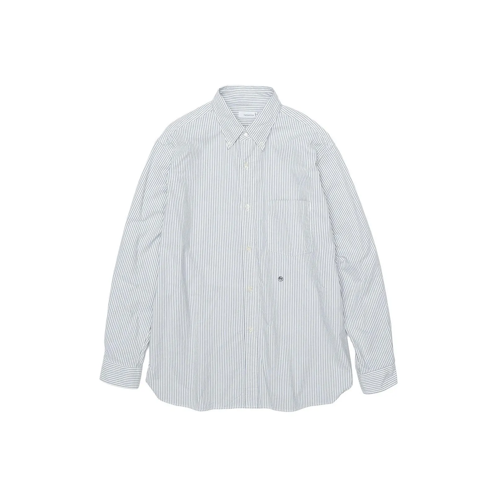 Nanamica SS23 Button Down Stripe Wind Shirt Logo Shirt Men's