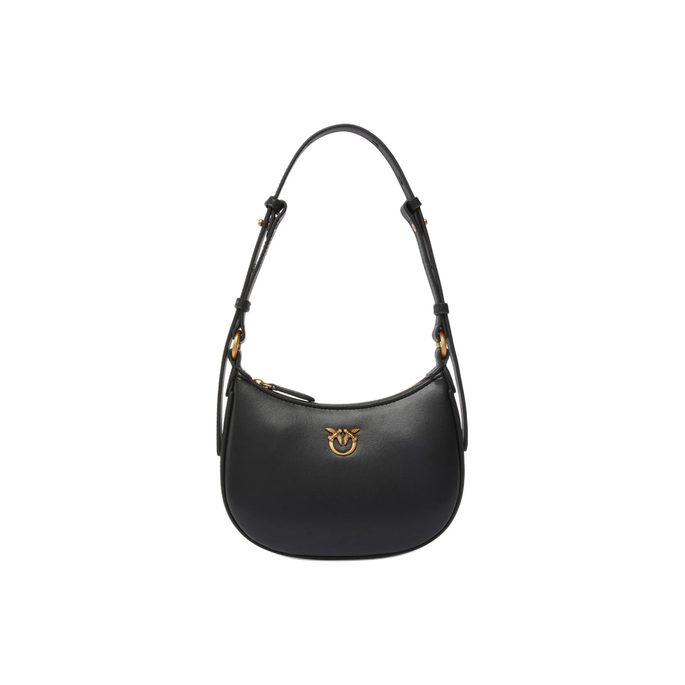 PINKO Half Moon Series Сумка через плечо из коровьей кожи мини-сумка женская черная