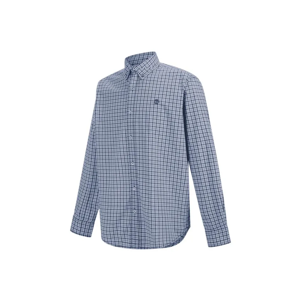 Timberland Эластичный Поплин Рубашка Мужская Светло-Синяя