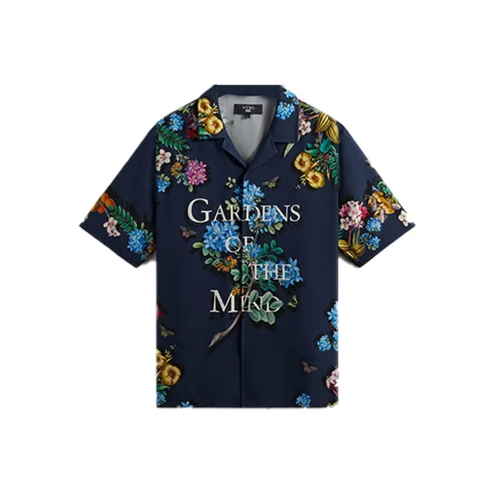 KITH Collaboration x New York Ботанический сад SS24 Рубашка Мужская Темно-синяя