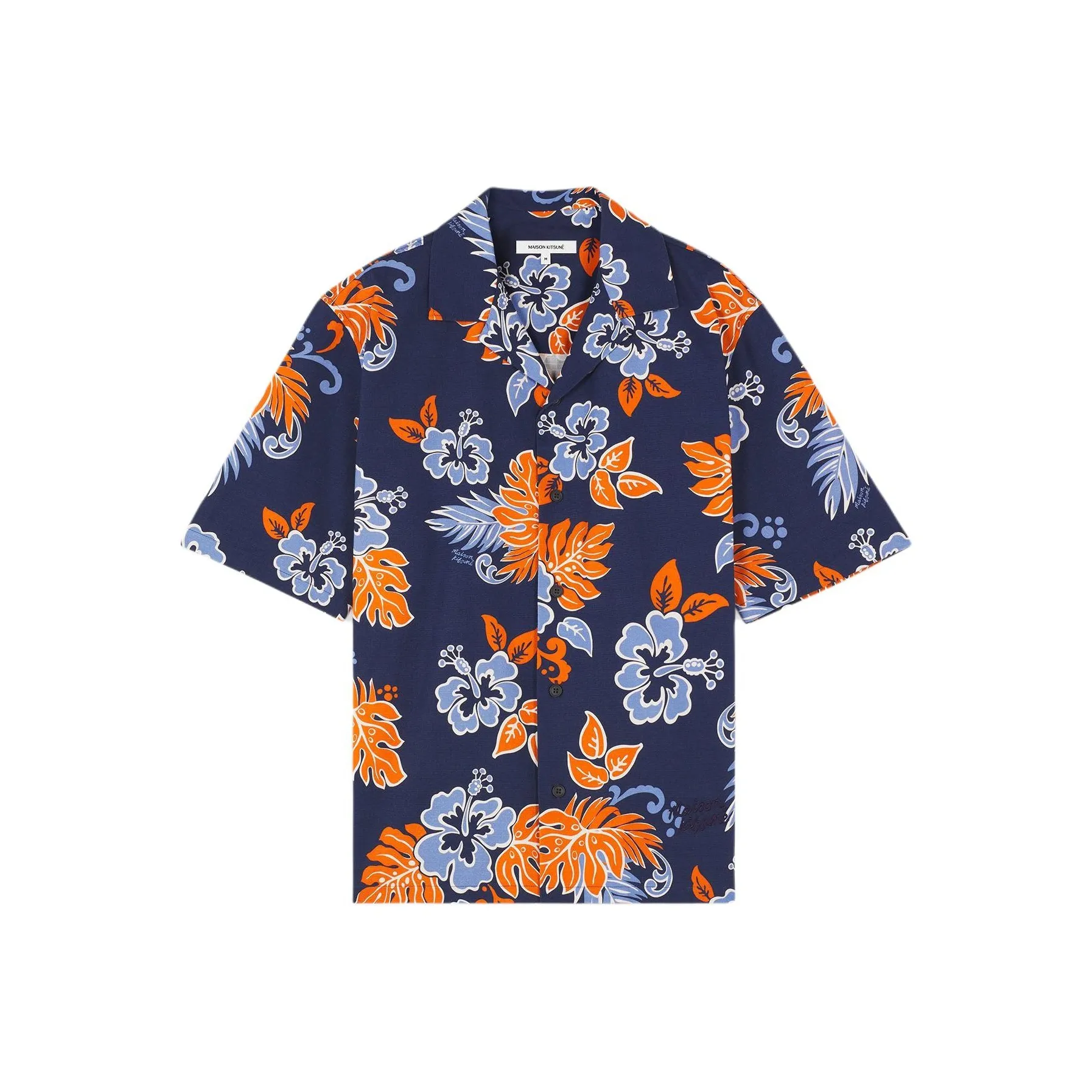 Maison Kitsune SS24 Рубашка Мужская Синяя