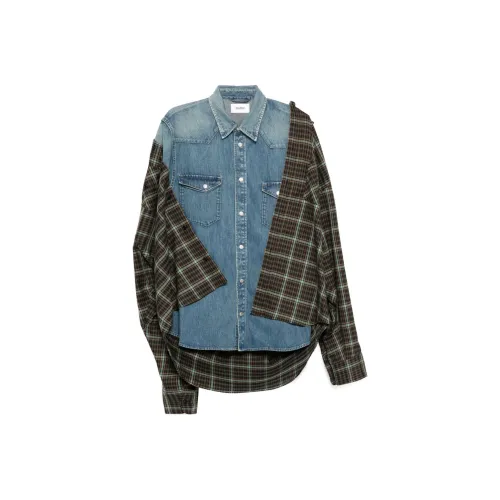 Doublet Индиго & Темная умбровая Мужские Рубашки