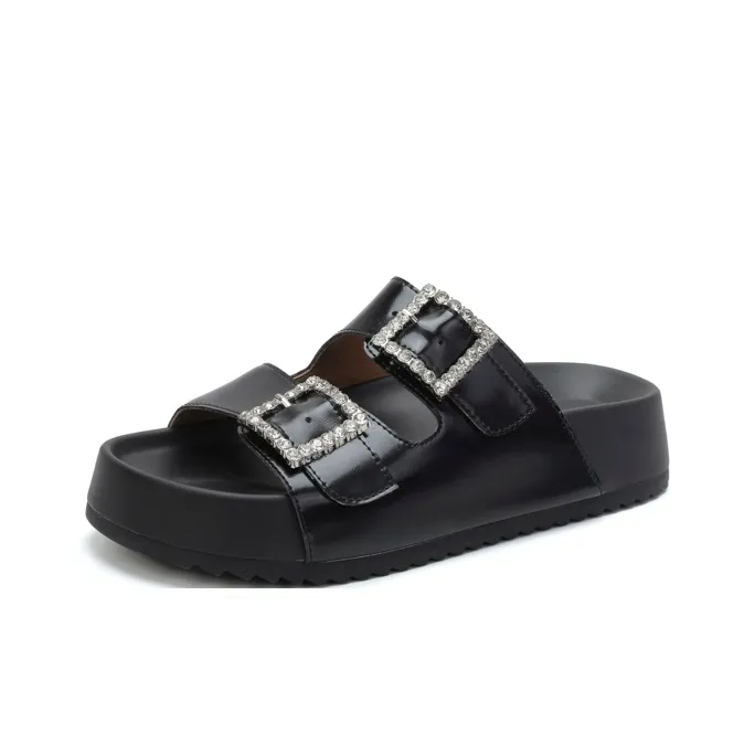 JOSINY Металлический стразовый Slip-resistant Abrasion-resistant Quick-dry Амортизация Слипоны Женские Черный