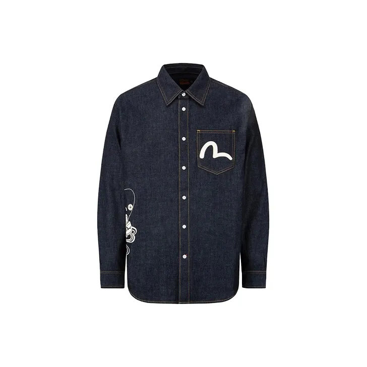 EVISU Shirts Men's Denim Blue