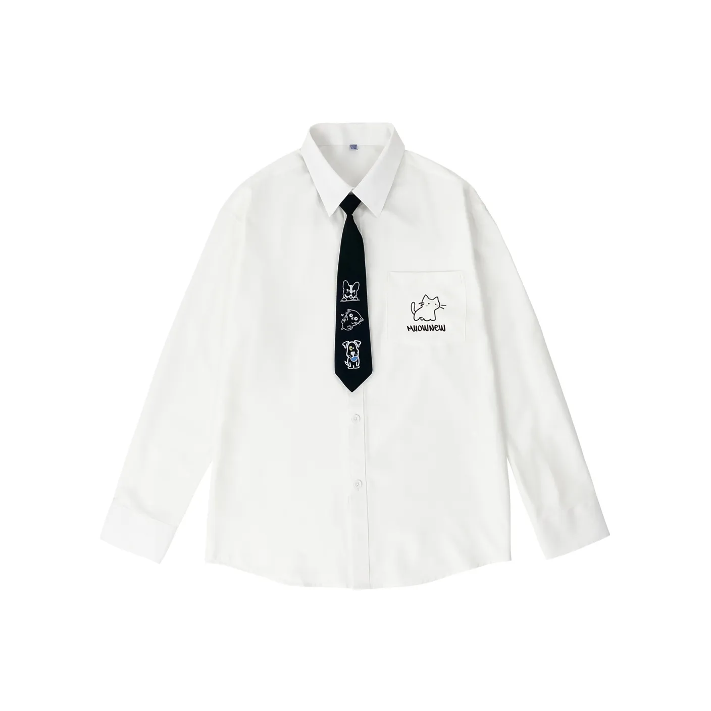 MIIOW Белый Чистый Черный Tie Унисекс Рубашки