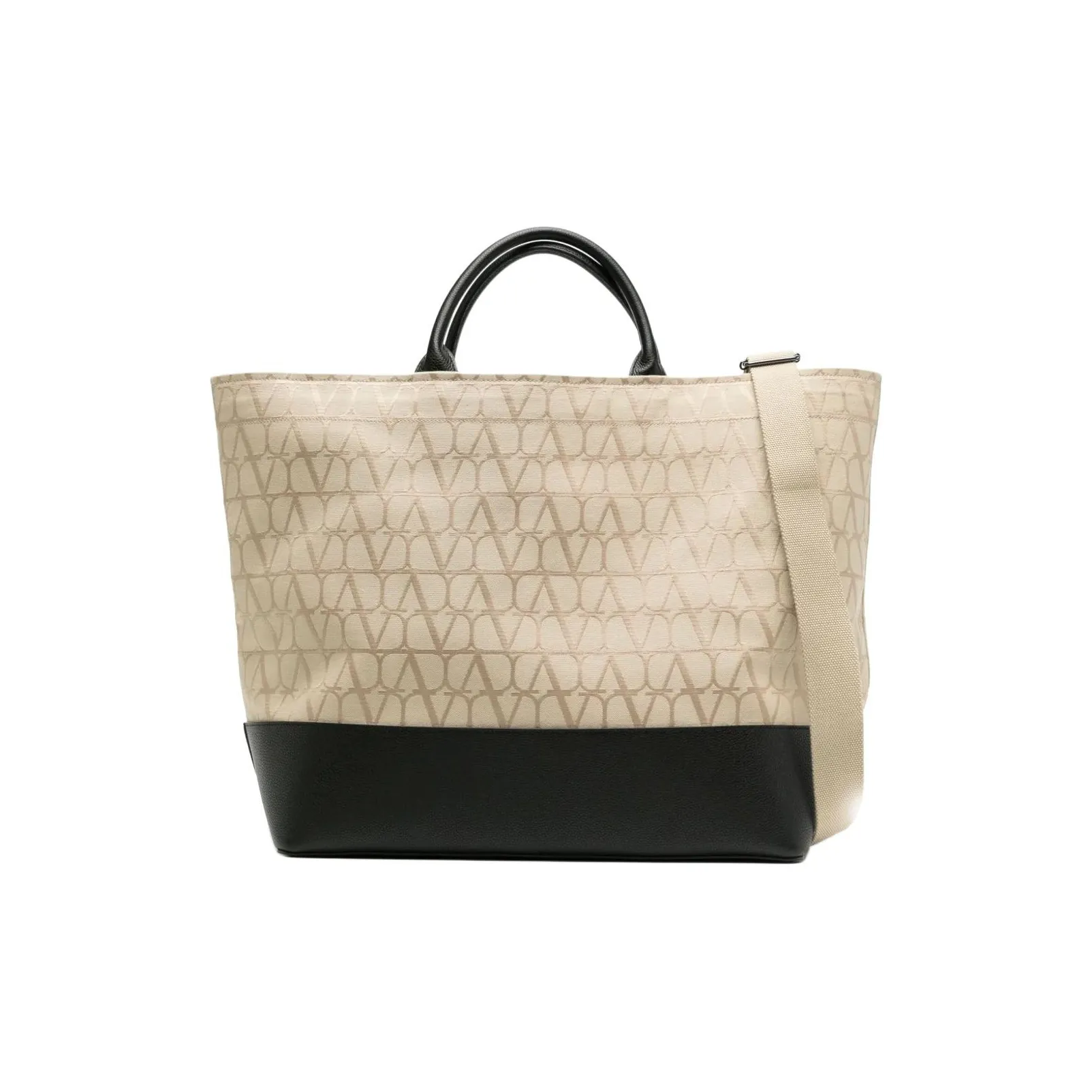 Valentino Cotton Tote Bag, Shopping Bag, Shoulder Bag, Crossbody Bag, Handbag Men's Light Beige