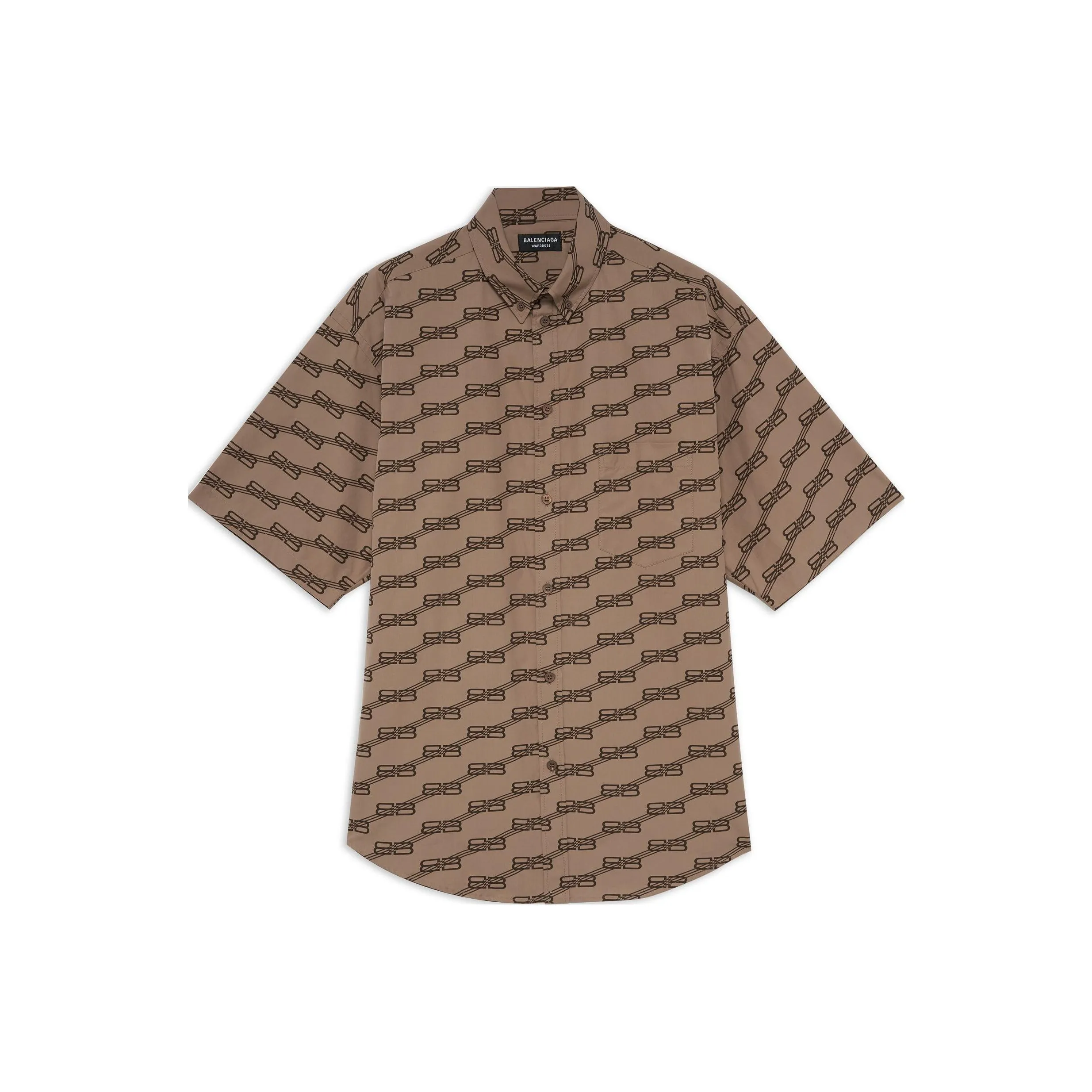 Balenciaga FW22 Рубашка Регулярного Кроя Мужская Коричневая