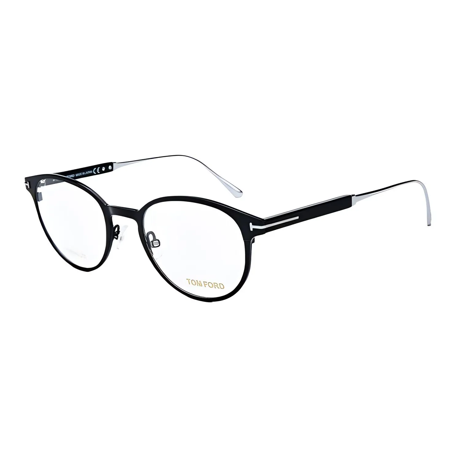 TOM FORD Plate Frame Titanium Alloy Irregular Shape Eyeglass Frames Unisex Black