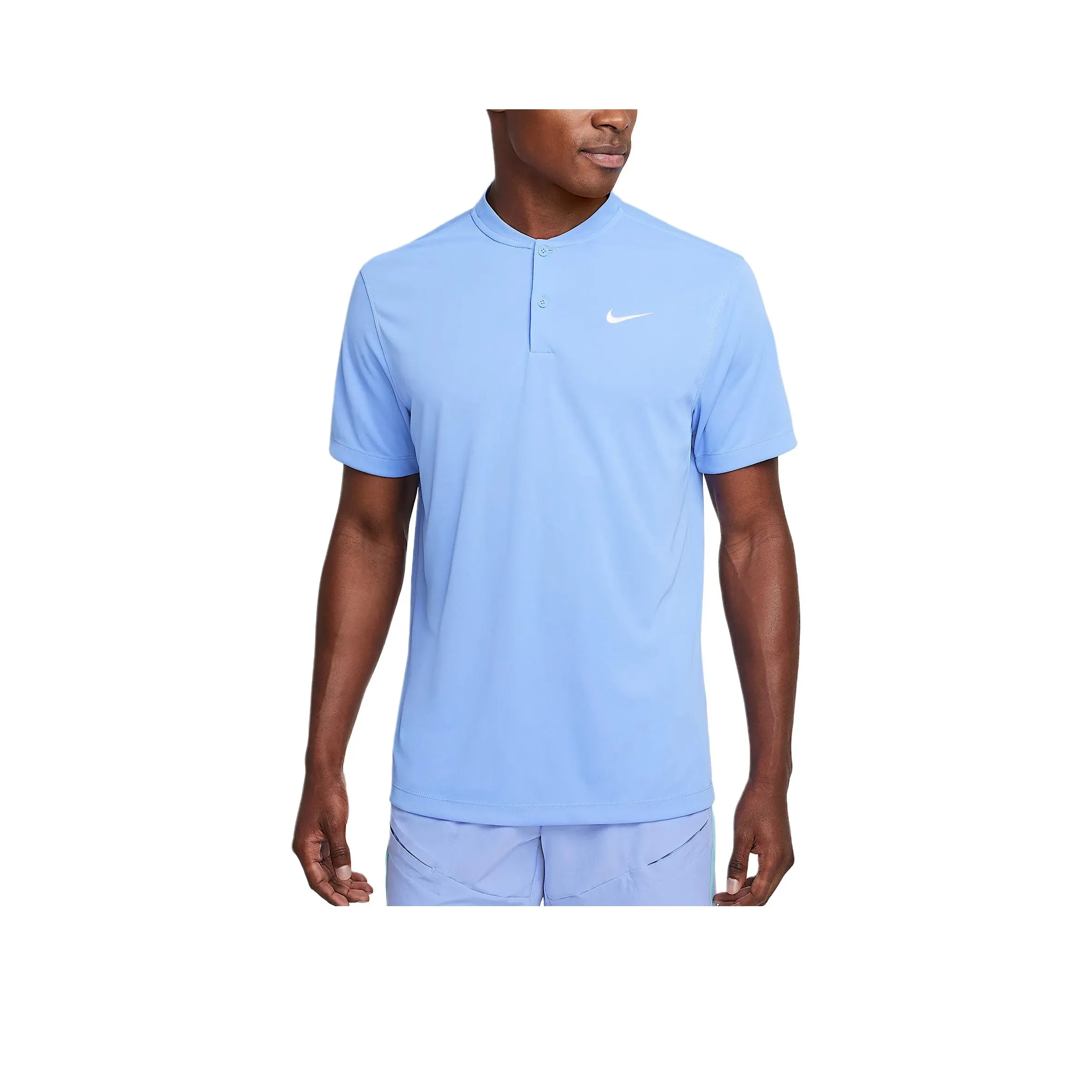 Nike Court Polo Shirts Men Light Blue/White