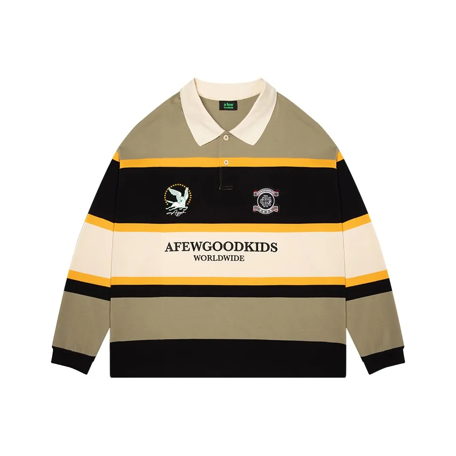 AFGK Черное Желтое Унисекс Поло