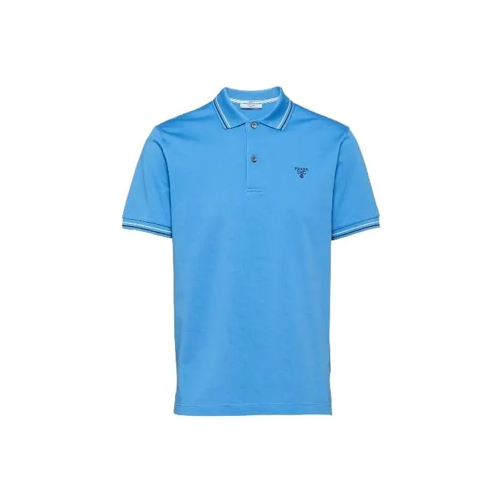 PRADA Мужская поло синего цвета