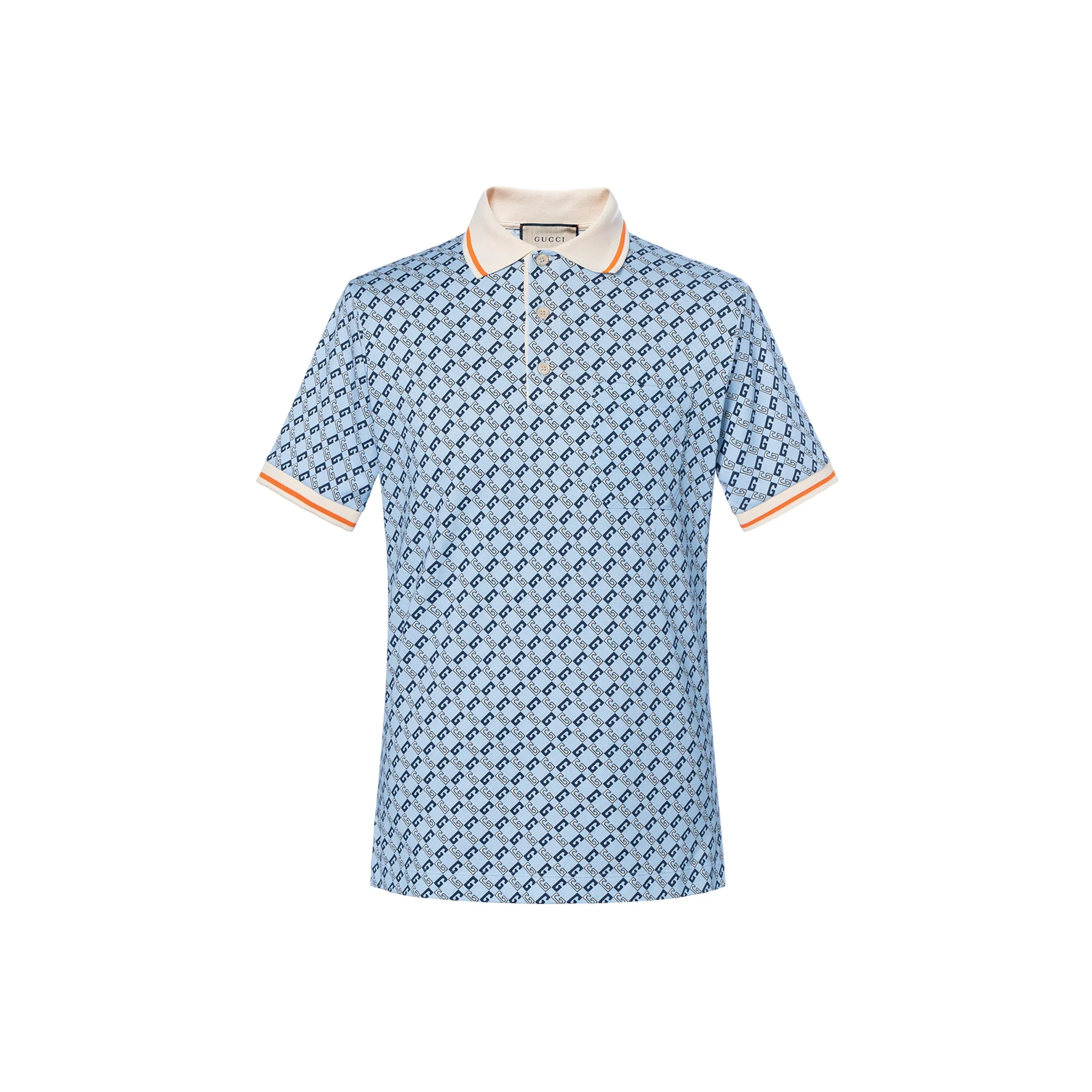 GUCCI Polo Shirts Men Light Blue