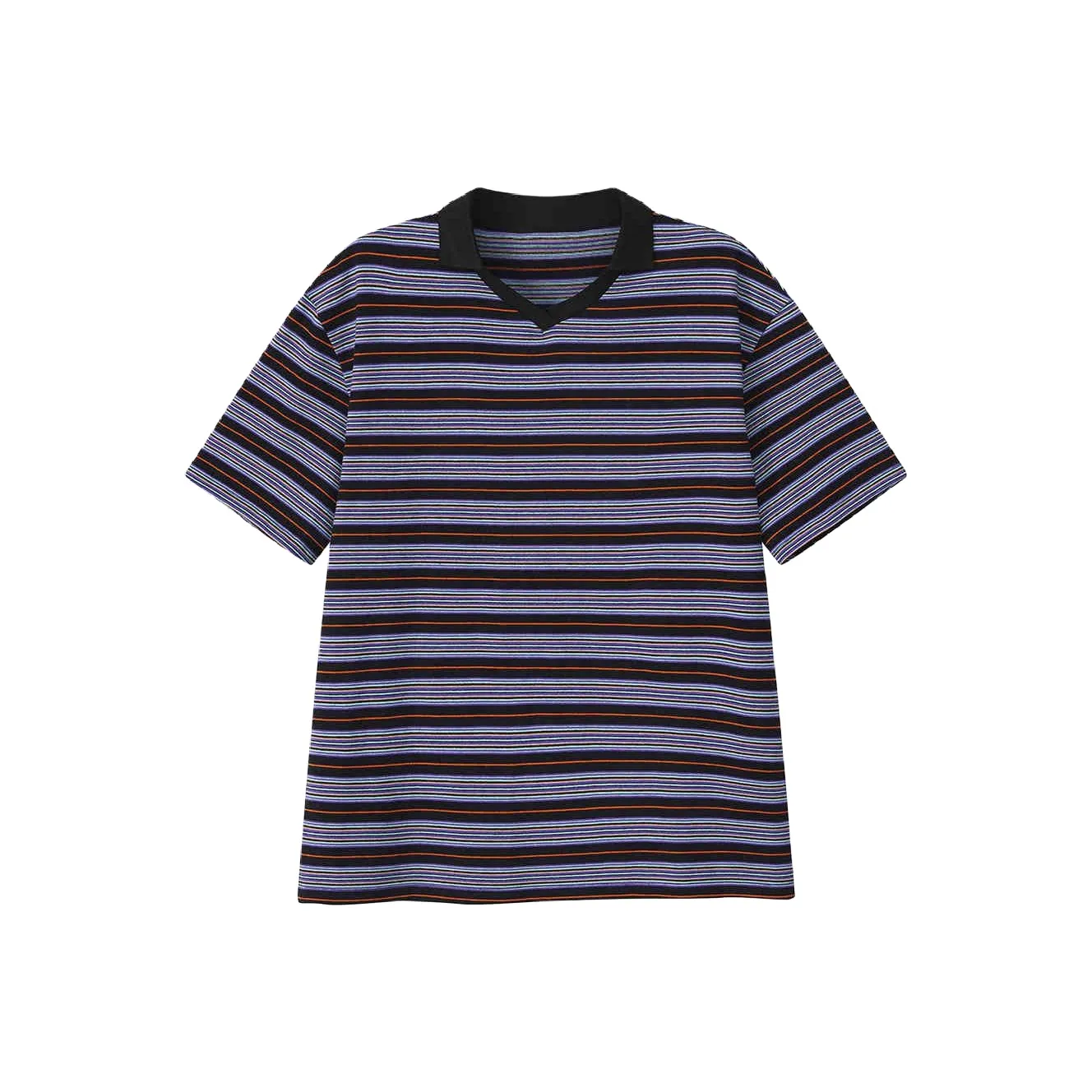 YOSHIYOYI Polo Shirt Unisex Purple Black Stripes