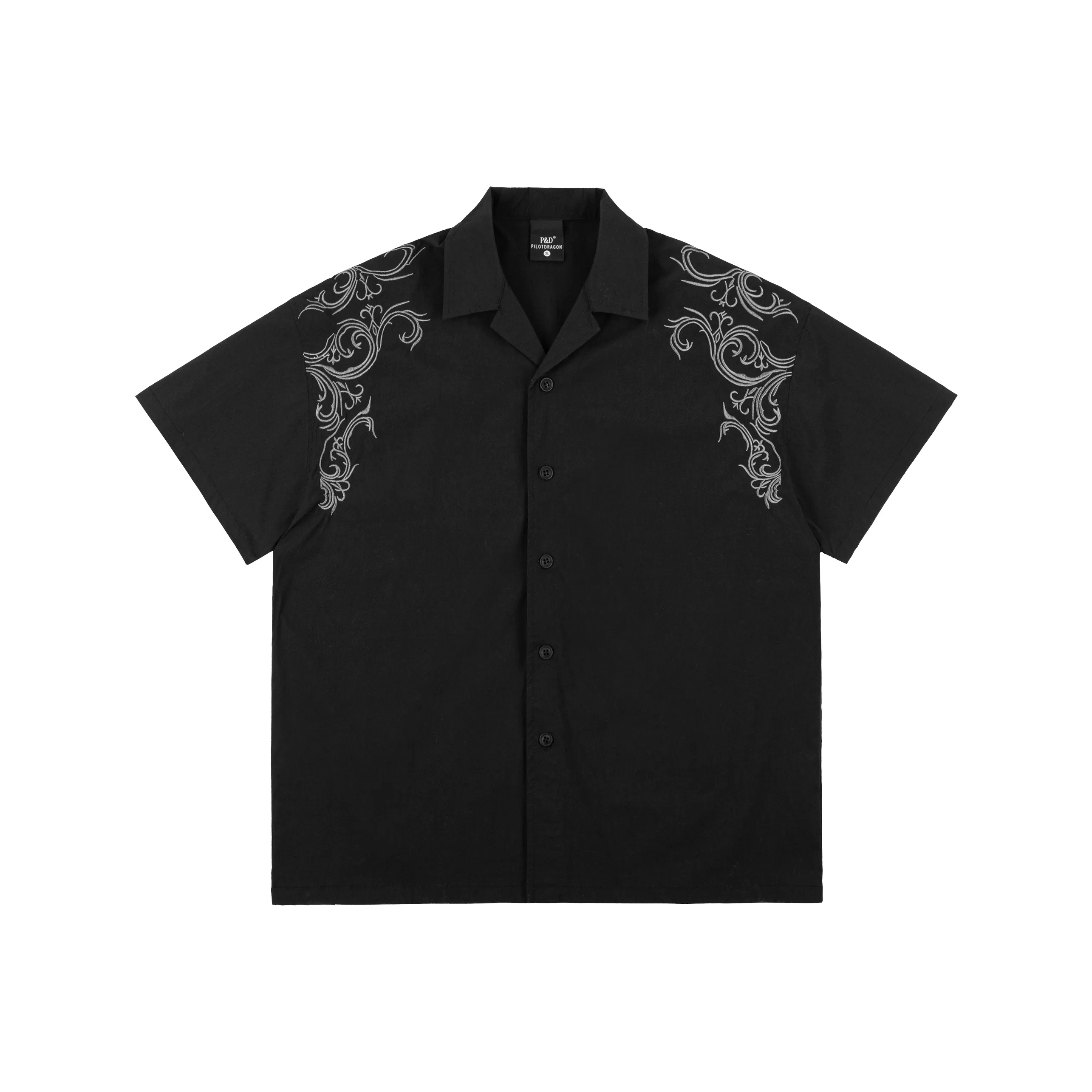 PILOTDRAGON Cuban Collar Short Sleeved Shirt Unisex