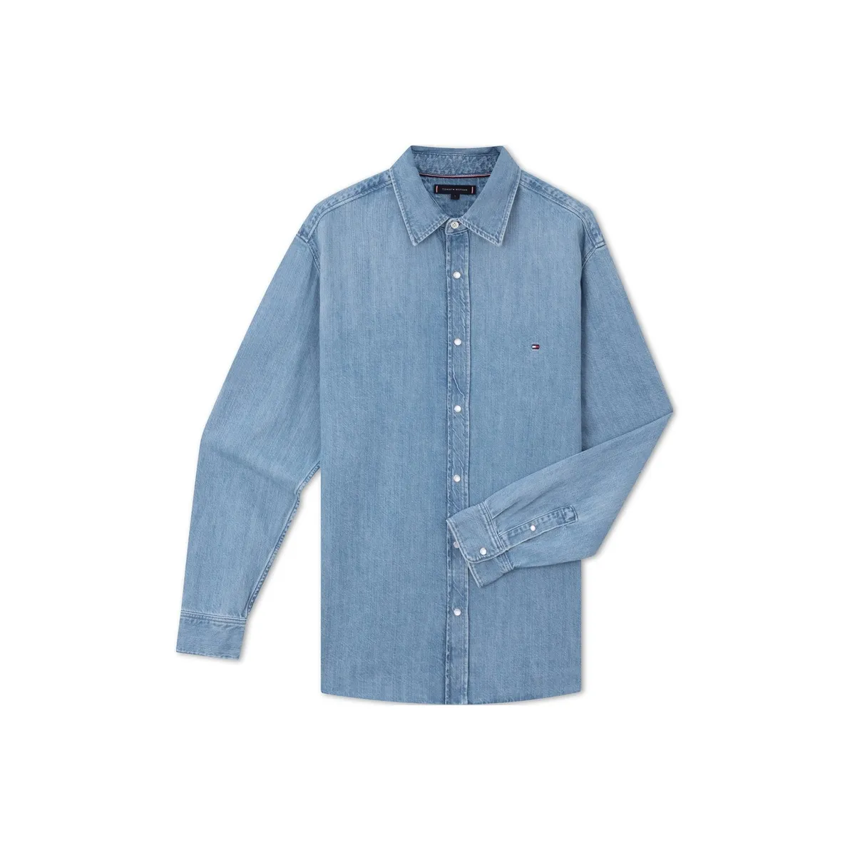 Tommy Hilfiger Рубашка Мужская Джинсово-синяя