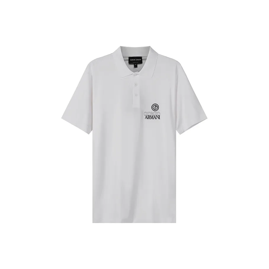 GIORGIO ARMANI Оптический Белый Цвет Мужская Рубашка Поло