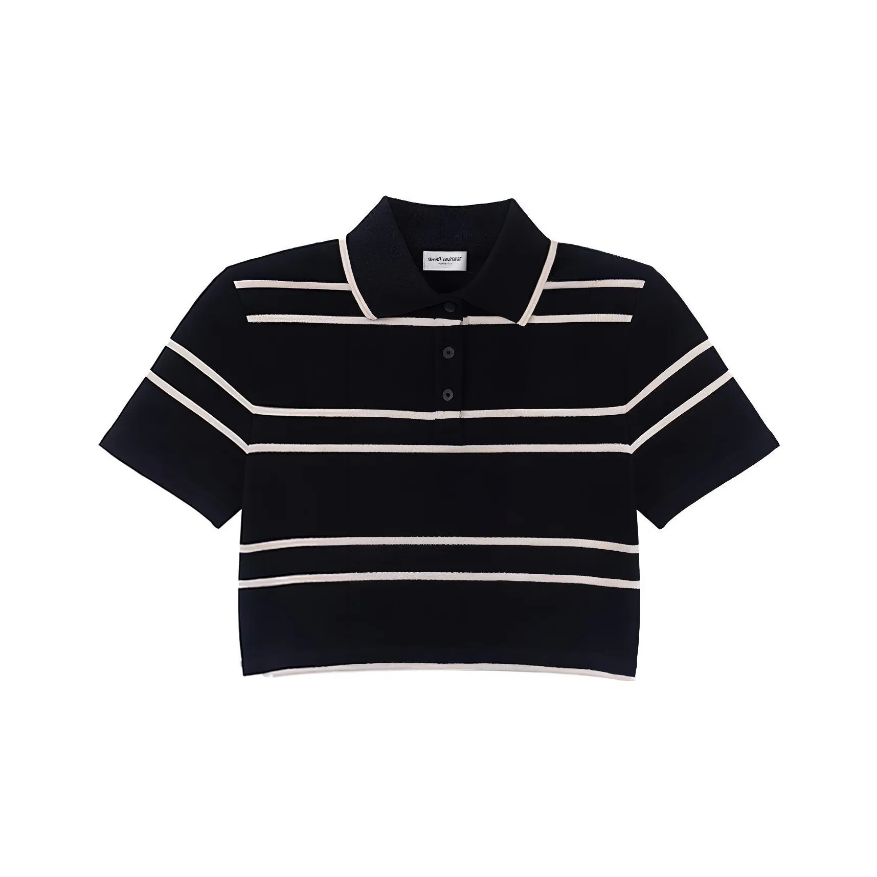 SAINT LAURENT Stripped Cotton Polo-shirt