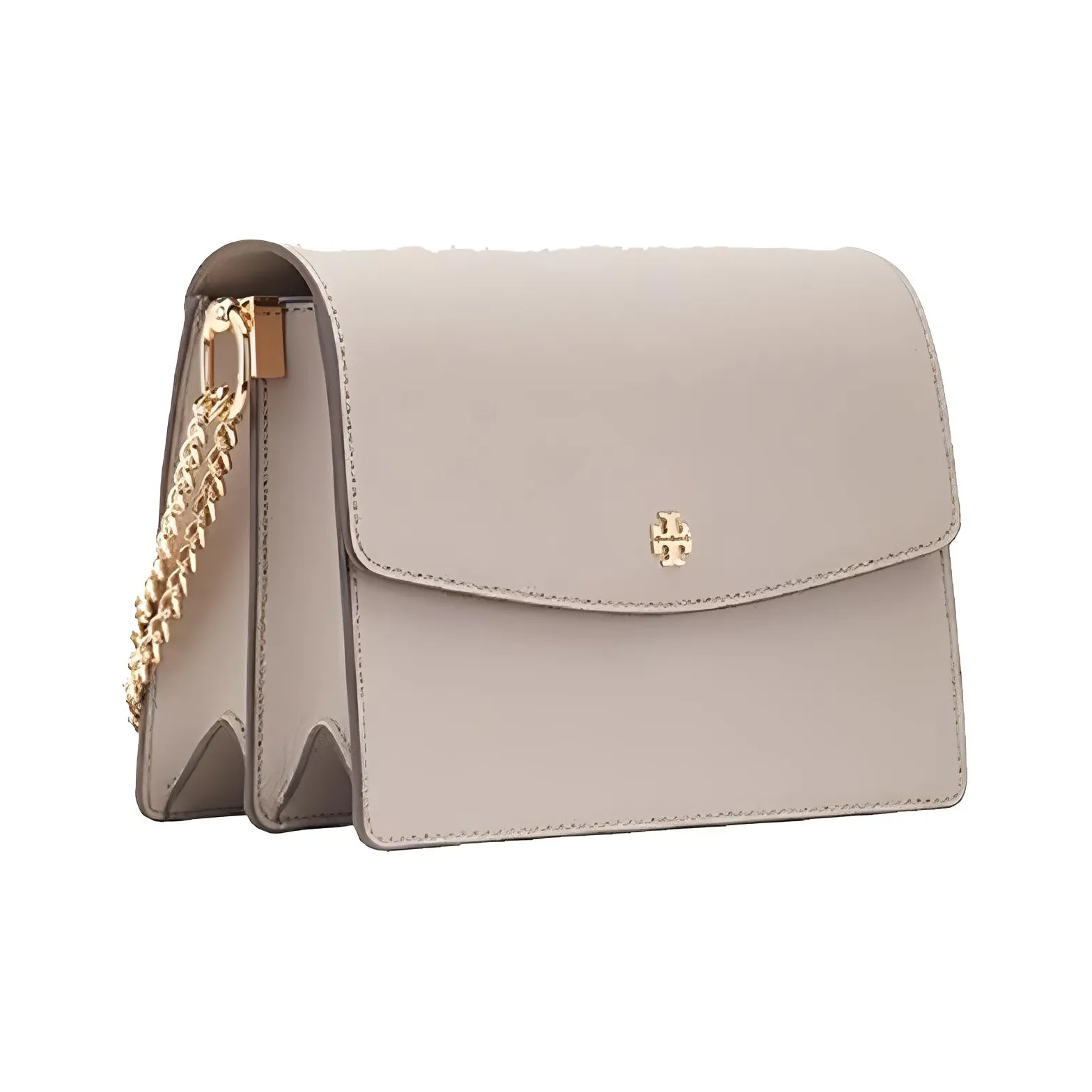 TORY BURCH Saffiano Cow Leather Trunk Bag, Shoulder Bag, Crossbody Bag Women's Light Purple Gray