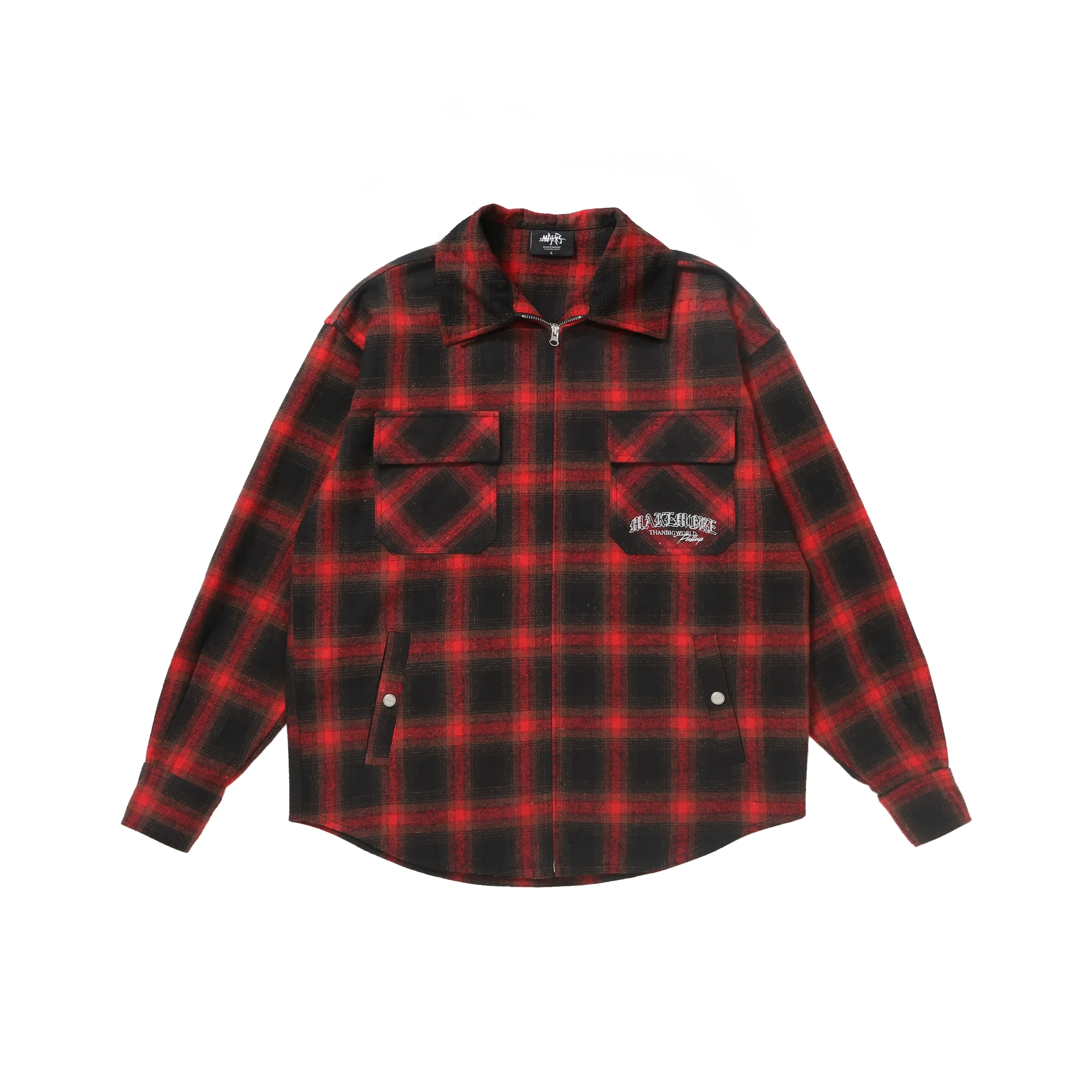 Makemore Shirt Unisex Red Black Plaid