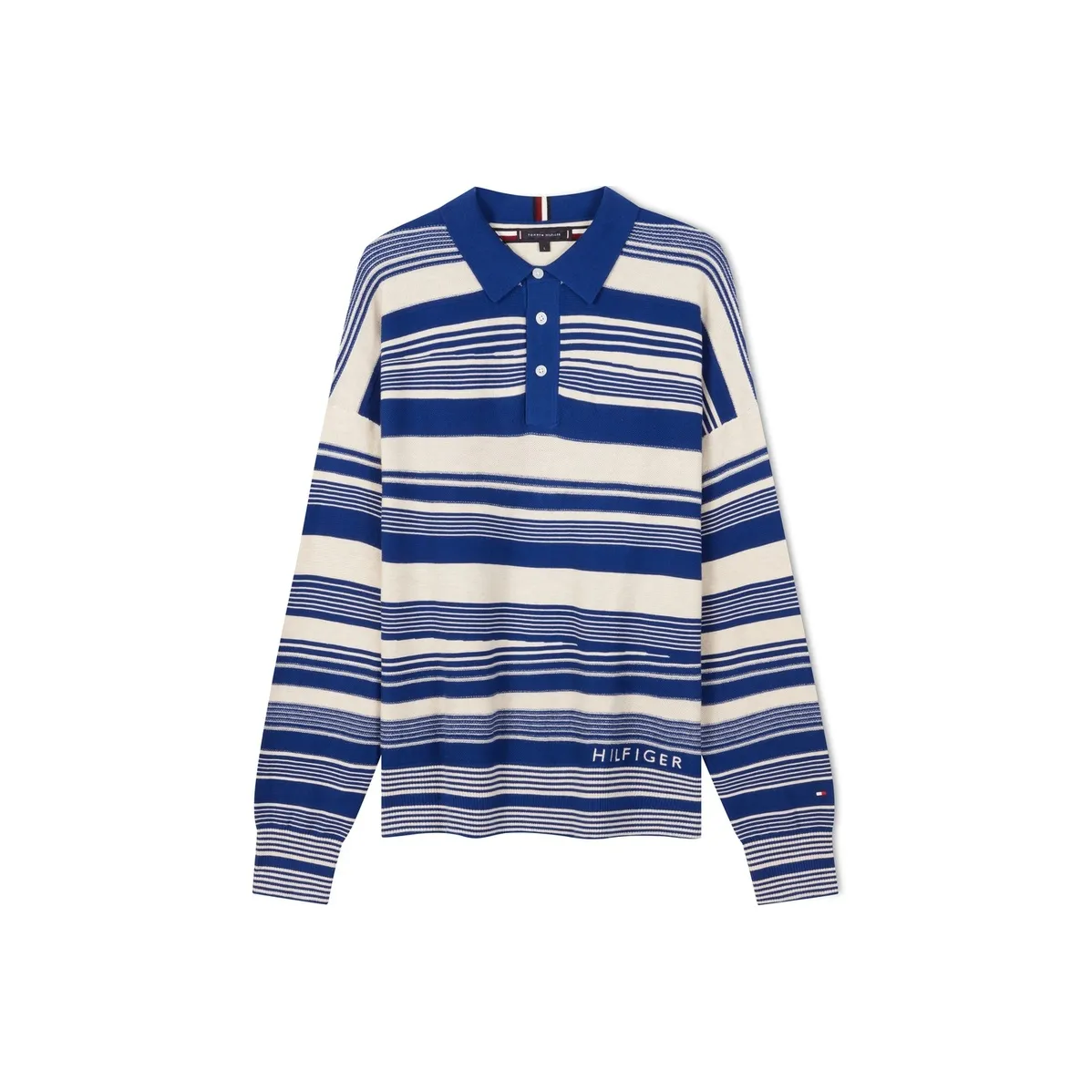 Tommy Hilfiger Polo Shirt Men's Blue White Stripes